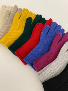 Guantes táctiles de punto de lana coloridos, guantes de invierno suaves y cálidos en varios colores.