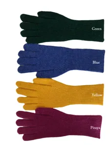 Guantes de punto tactiles calidos de invierno en verde azul amarillo pitaya cuatro colores.