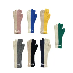 Women colorblock knit gloves winter warm fashion wool gloves touch screen soft comfy