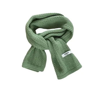 Bufanda de invierno de punto verde para mujer, calentador de cuello suave cálido casual.