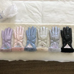 Winter fleece lined touchscreen gloves windproof warm thermal cycling gloves for women