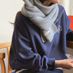 Gemütlicher 100% Wolle Strickschal für Damen und Herren, dicker warmer einfarbiger Schal.