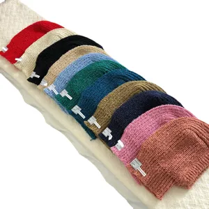 Cozy winter knit beanie hat set, warm solid color balaclava for women in multiple vibrant shades.