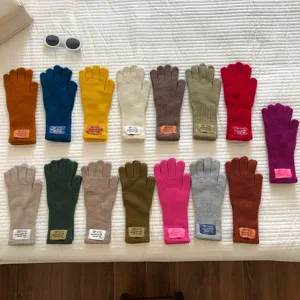 Mehrfarbige Strick-Winterhandschuhe für Damen und Herren, warme Touchscreen Wolle.