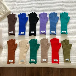 Winter warme gestrickte Touchscreen Handschuhe einfarbig dicke thermische Handschuhe Damen