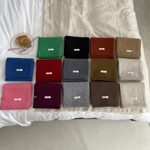 Einfarbiger minimalistischer 100% Wolle Schal Damen Winter warm weich kuschelig Mode Alltag
