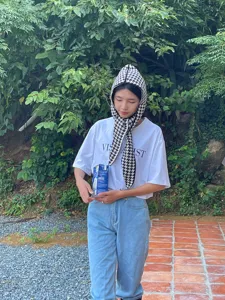 Houndstooth knit balaclava hooded scarf warm winter headwear stylish women fashion accessory