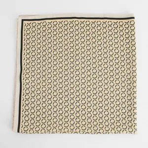 Elegant 70cm square silk scarf with geometric chain pattern fashion luxury women neckerchief