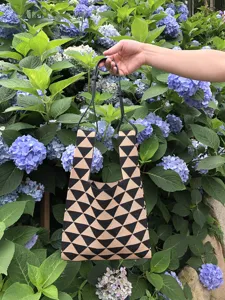Borsa a mano in maglia motivo triangolo geometrico grande capacità borsa per donna