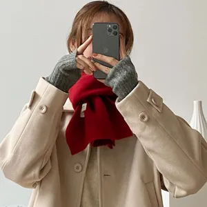 Koreanischer warmer dicker Strickschal für Damen und Herren, einfarbiger kuscheliger Halswärmer.