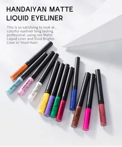 Set di eyeliner liquido opaco colorato, trucco occhi a lunga tenuta impermeabile dettaglio.