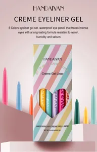 HANDAIYAN σετ 6 αδιάβροχα gel eyeliner, επαγγελματικό πολύχρωμο μολύβι ματιών διαρκείας.