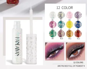 Glitter liquid eyeliner 12 colors sparkling eyeshadow makeup waterproof long lasting