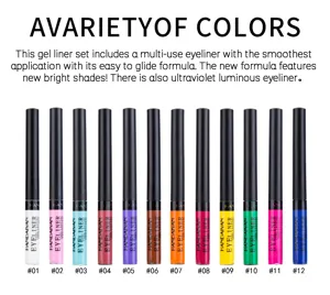 Handaiyan set di 12 matite eyeliner gel colorate a lunga tenuta trucco per gli occhi