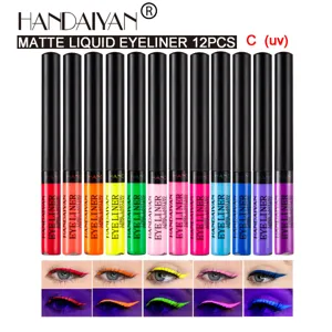 Professional Matte UV Neon Liquid Eyeliner Set Waterproof Long Lasting Colorful Eye Makeup Cosmetic Tool Kit