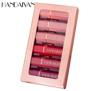HANDAIYAN matte lipstick set of 6pcs long lasting waterproof velvet nude lip makeup gift box