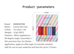 12-color gel eyeliner set waterproof long-lasting ultra-fine matte smudge-proof makeup tools