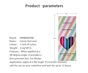 Σετ eyeliner gel HANDAIYAN με 6 χρώματα, αδιάβροχο, ανθεκτικό στη μουτζούρα και διαρκείας.