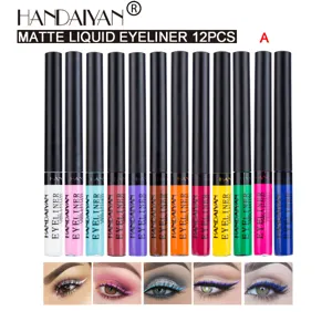 12 Colors Matte Liquid Eyeliner Set Waterproof Long Lasting Colorful Eye Makeup Pen Kit