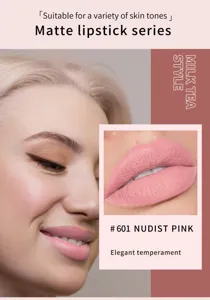 Matte liquid lipstick nude pink long lasting waterproof lip makeup cosmetic piece