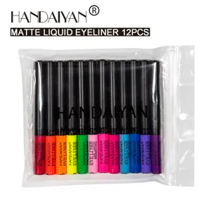 Handaiyan matte liquid eyeliner set 12 vibrant colorful waterproof long lasting pens.
