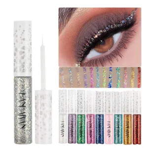 Handaiyan glitter liquid eyeliner set, sparkling metallic eyeshadow for stunning eye makeup looks.