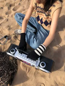 Gestreifte Strickhandschuhe Winter warm süße Touchscreen Handschuhe stilvoll Alltags