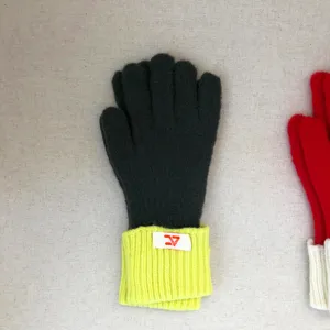 Winter verdikte color-block warme gebreide handschoenen voor dames dagelijks gebruik