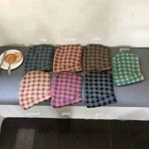 Winter multi-functional knitted plaid shawl hat warm thick bib versatile stylish