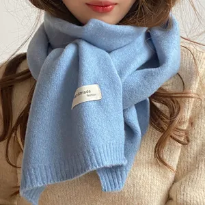 Winter Verdickt Warm Gestrickt Schal Für Damen Herren Einfarbig Koreanischen Stil Rundschal Halswärmer Schick Weich Polyester Schal Alltäglich Kälteschutz