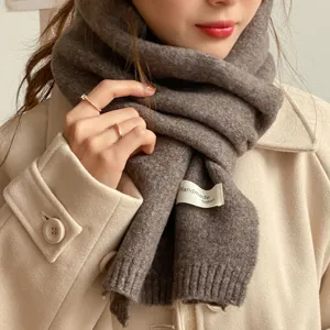 Winter dicker Strickschal einfarbig warme Halsbekleidung fuer Damen und Herren Alltag