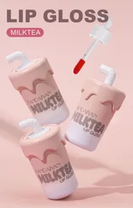 Cute milk tea cup matte lip gloss long lasting waterproof liquid lipstick makeup for women
