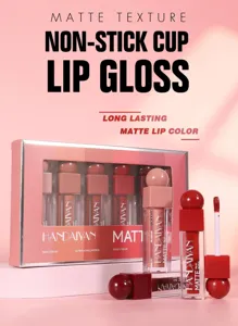 Handaiyan matte liquid lipstick set, long lasting waterproof non stick cup lip gloss makeup kit.