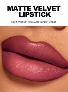 Matter Samt-Lippenstift, langanhaltend, feuchtigkeitsspendend für weichen Make-up-Effekt.