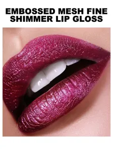 Shimmer metallic lip gloss with fine mesh embossing effect for glossy and glamorous lips.