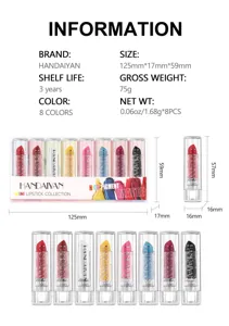 8-piece mini matte lipstick set waterproof long-lasting portable cosmetic makeup gift set