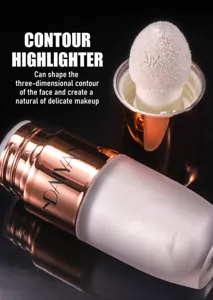 Contour highlighter stick met sponskop voor natuurlijke gezichtsmake-up en glans.