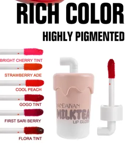 Milk tea cup lip gloss matte velvet liquid lipstick long lasting moisturizing lip tint