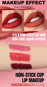 Matte liquid lipstick waterproof long lasting non stick cup lip makeup full pigment 6pcs set