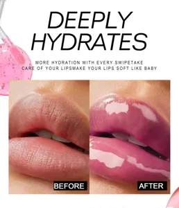 Transparent moisturizing lip gloss mirror lip glaze hydrating glowing plumping lip oil cosmetic