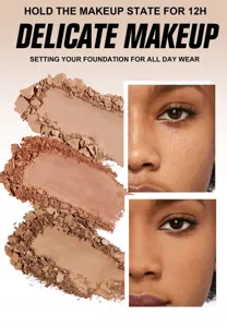 Polvo compacto impermeable para control de grasa de larga duración y maquillaje impecable