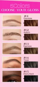 lápiz de cejas líquido de 5 colores impermeable de larga duración maquillaje de cejas tarjeta