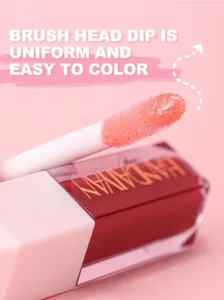 Handaiyan matte liquid lip gloss set with glitter brush head for waterproof long wear makeup.