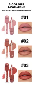 HANDAIYAN matte liquid lipstick detail view showcasing multiple color shades and lip swatches.