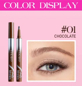 Handaiyan lápiz de cejas líquido impermeable natural cuatro puntas herramienta de maquillaje