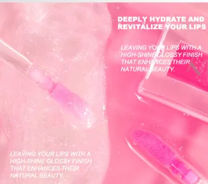 Handaiyan moisturizing glossy lip gloss with shimmering pearl oil for shiny and hydrated lips.