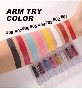 Handaiyan 8pcs matte lipstick set waterproof long lasting lip makeup arm swatches show.