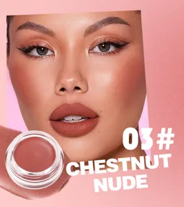 Fango labbra opaco 03# Chestnut Nude labbra e guance doppio uso velluto impermeabile