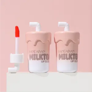 Milktea cup lip gloss matte waterproof lip tint cosmetics dual use long lasting makeup new style