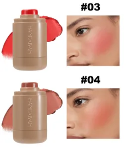 Nahaufnahme Detail des Handaiyan Rouge-Stifts Farbton 03 und 04 mit Textur und Modell.